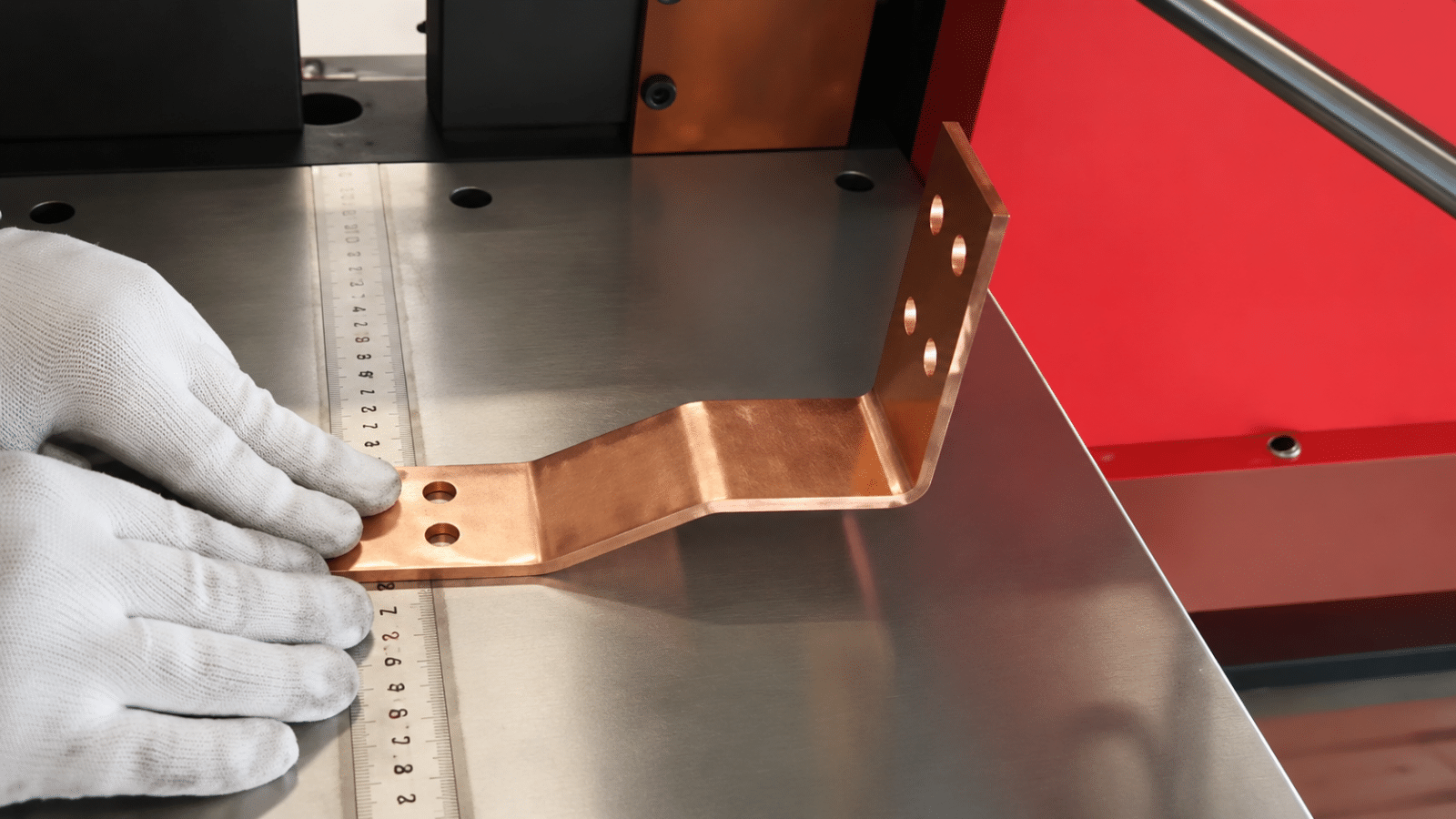 Copper busbar fabrication process including punching, bending and finished products