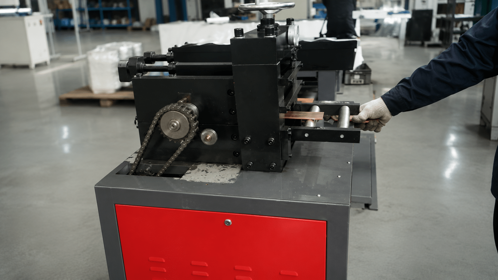 Copper Bar Straightening Test On Busbar Leveling Machine