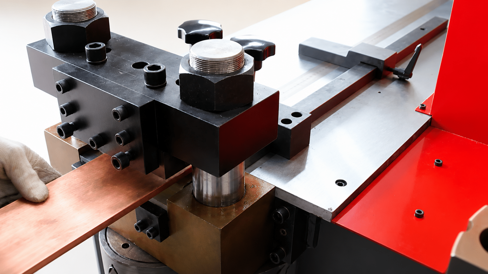 Finished copper busbar pieces processed by hydraulic busbar machine
