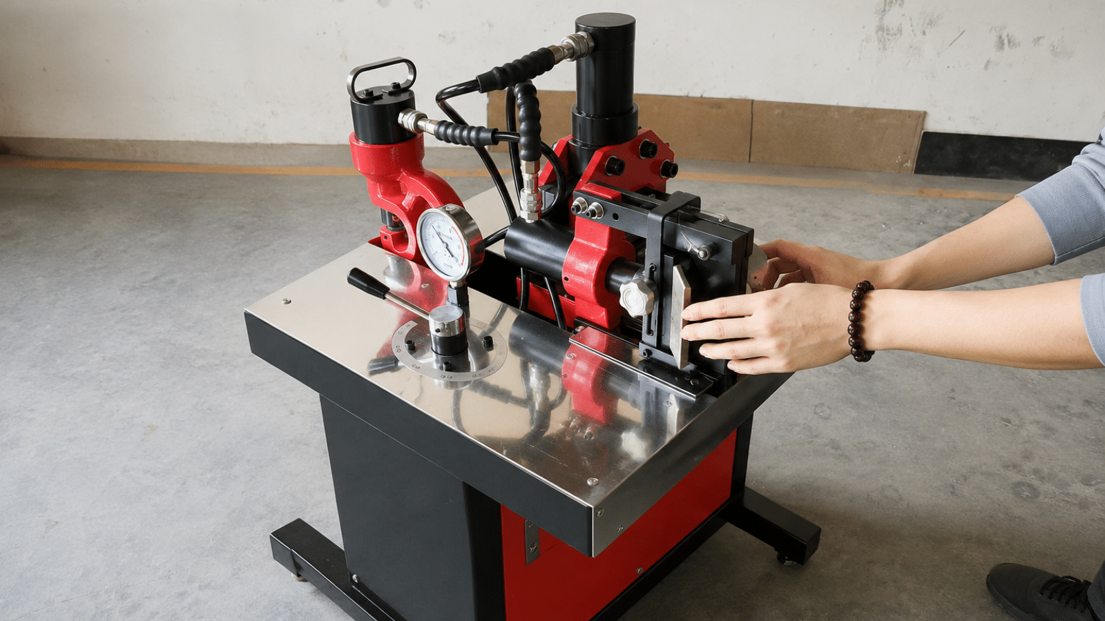 Busbar cutting and bending operation