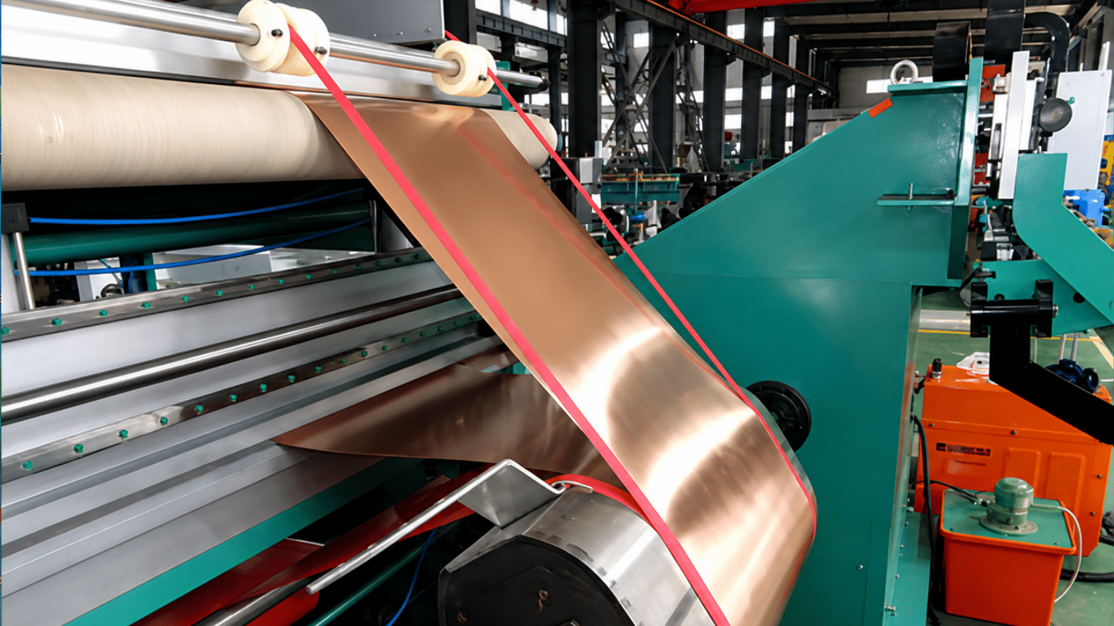 Industrial foil coil winding equipment with automatic welding and tension adjustment system