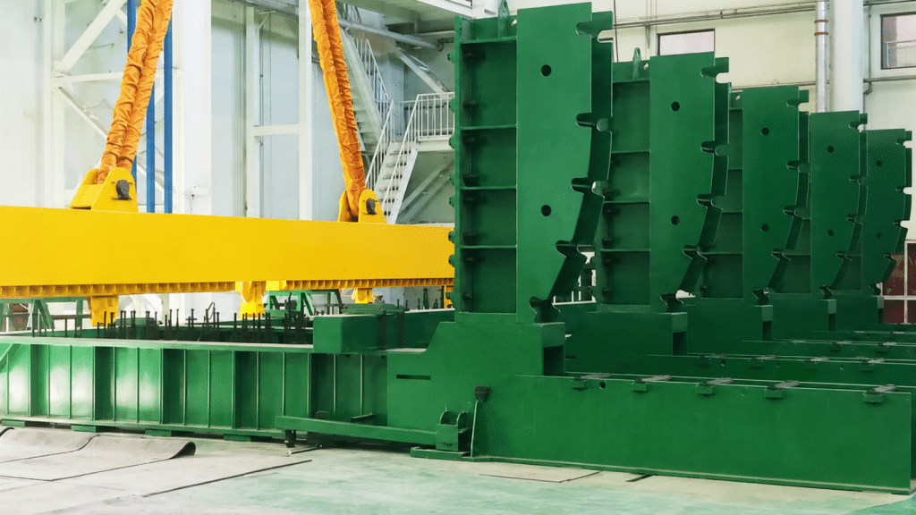 The iron core turning platform achieves a 90-degree rotation