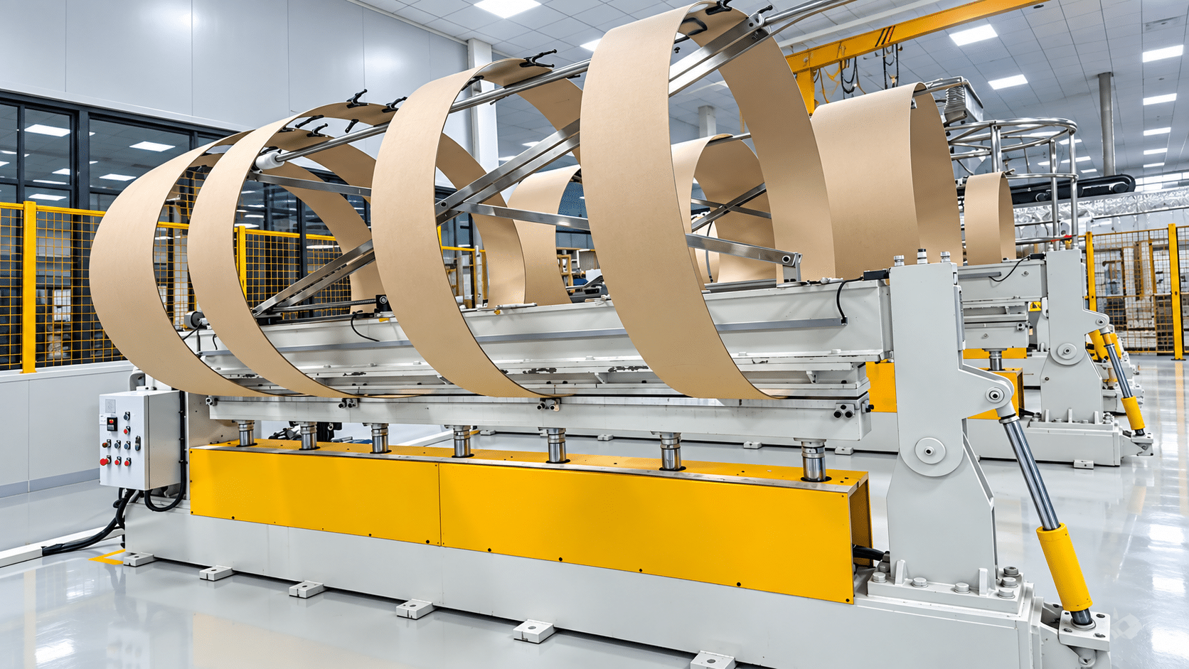 Insulating pressboard cylinders is undergoing heat-bonding on the pressboard cylinder cohesion machine