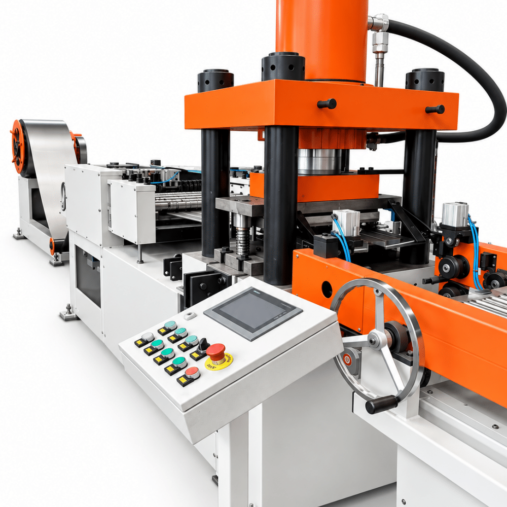 Radiator Panel Roll Forming Machine with control panel for transformer radiator production line.