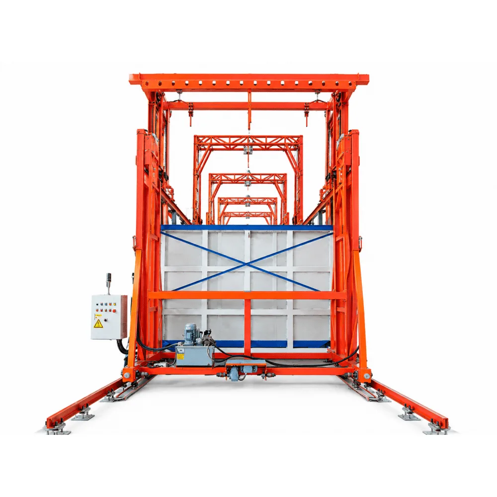 Immersion pre-treatment tank with its overhead hoist frame, side panels and process pipework